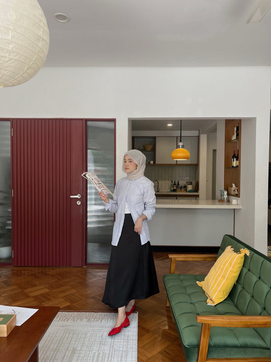 Asymmetrical Skirt in Midnight Black